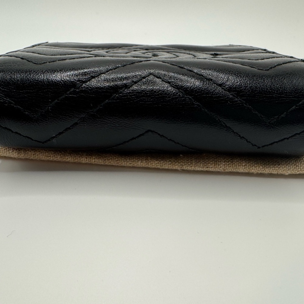 Authentic Gucci Black GG Marmont Card Holder Wallet - Picture 6 of 12